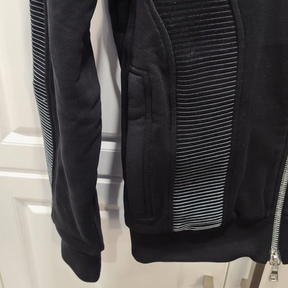 Balmain Neoprene Ribbed Zip-Up Hoodie - Picture 3 of 15